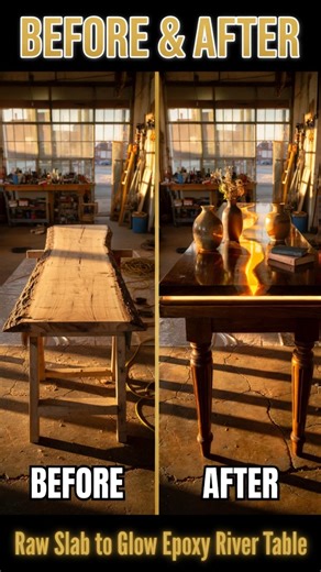 From Raw Wood to $10,000 Luxury Table 😱 Epoxy River Transformation #shorts