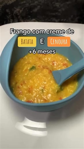 Dani S comidinhas do bebe 🍐 on Instagram: "Frango com creme de batata e cenoura +6 meses 😋 Atenção, papais e mamães que estão com dificuldade na introdução alimentar do bebê ou procurando ideias de receitas! 🍴👶 Nosso livrinho digital comidinhas do bebê : Receitas Saudáveis de 6 a 12 Meses💖 vai transformar as refeições do seu pequeno em momentos cheios de sabor e saúde! ✅ Receitas completas para café da manhã, almoço e jantar ✅ Sucos naturais e danones caseiros ✅ Dicas essenciais de como cor