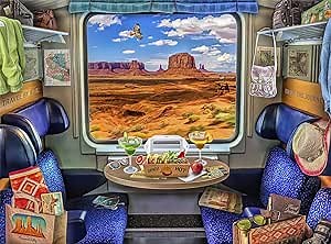 Buffalo Games - Lars Stewart - Monument Valley Train Ride - 1000 Piece Jigsaw Puzzle for Adults Challenging Puzzle Perfect for Game Nights - Finished Puzzle Size is 26.75 x 19.75