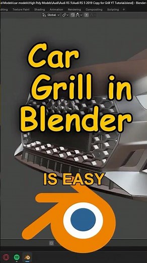 How To Create A Car Grill In Blender #blender #3dmodeling #tutorial #howto #blender3d #lowpoly
