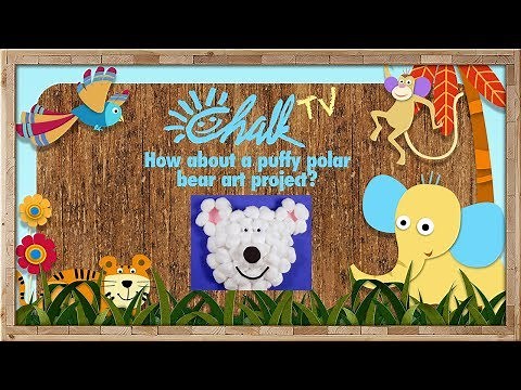 COTTON BALL POLAR BEAR | Easy Paper Crafts for Kids (by Chalk TV)