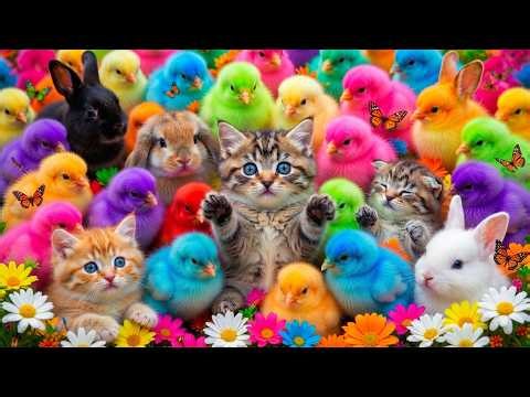 Catching Cute Rainbow Chickens 🐔 | Funny Ducks, Rabbits & Cute Animal Compilation 🐰🦆