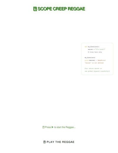 Scope Creep Reggae 🎶 | Python Variable Scope Explained | Python with PA1#dsa#coding#codeprep #python