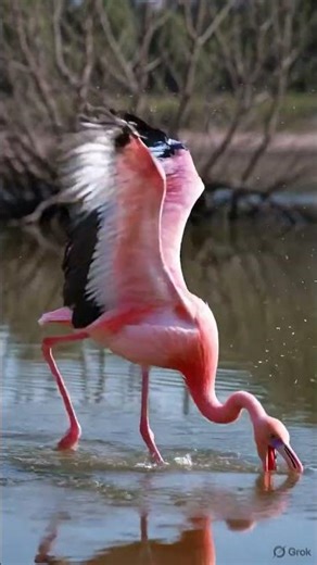 Peaceful Flamingo Singing in High Pitch 🦩 | Beautiful Nature Bird Sound #shorts