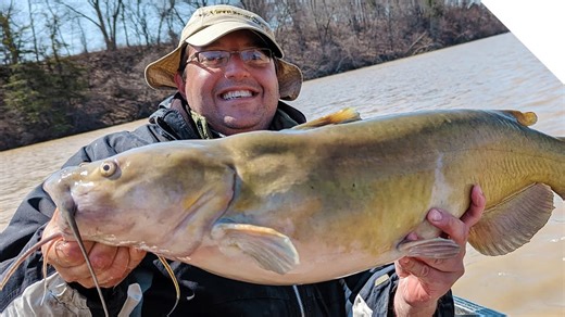 20 lb channel catfish on the Thundermist bait pocket