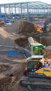Collins Demolition crushing and screening steel reinforced concrete to produce a quality recycled hardcore for use on site. #collinsearthworks #construction #collinsdemolition #crushingandscreening #powerscreen #mccloskeyinternational #demolition | Collins Earthworks Ltd