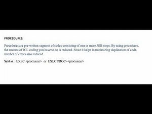 Procedure or PROC in JCL