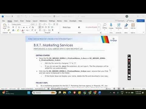 Shelly Cashman Word 365 | Module 6: End of Module Project 1 B.K.T. Marketing Services #shellycashman