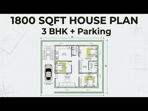 1800 sqft house plan | 1800 sq ft house plans | 1800 square feet house design