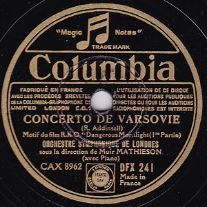 R. Addinsell - Orchestre Symphonique De Londres Sous La Direction De Muir Mathieson - Concerto De Varsovie