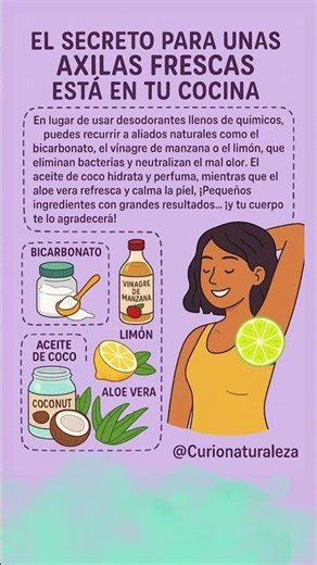 Alivia el mal olor de tus axilas con estas recetas naturales #remedioscaseros #axilas