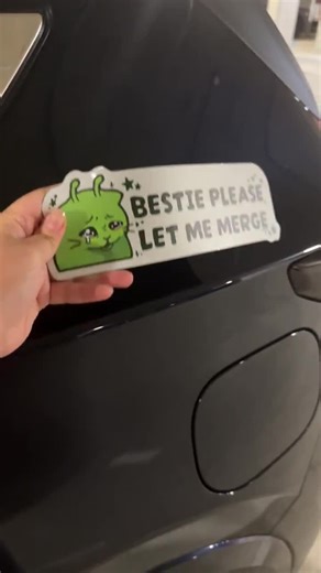 Gleep Glorp Sad Alien Cat Bestie Please Let Me Merge Reflective Car Bumper Magnet - Etsy