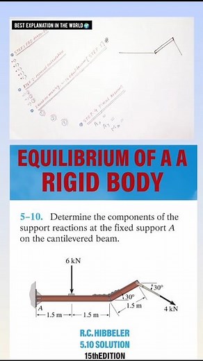 RC Hibbeler 5.10 Problem Solution | EQUILIBRIUM OF RIGID BODY | MECHANICS STATICS HIBBELER CH-5