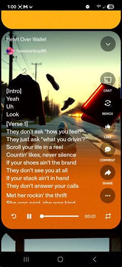 my new song called money and looks dont make the man the heart dose