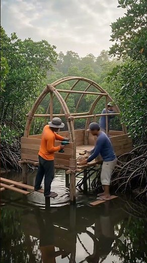 Building a Waterproof Canopy House in the Mangrove Swamp 🌿🛠️