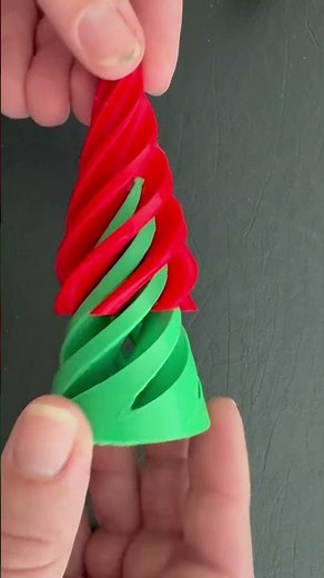 3D printing fidget toy cone spiral spinner Christmas tree colors decoration @Polymaker #fidget
