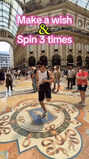 Exploring Galleria Vittorio Emanuele II in Milan! 🏛️ Found the famous bull mosaic, made a wish, and spun around three times for good luck. Kevin showed us how it’s done! 🌟🐂✨ #Milan #GalleriaVittorioEmanuele #WishMaking #GoodLuck #TravelAdventures #kevinknowshow #highlightsシ゚ #bullmosaic #everyone #followers #fypシ゚ #RoadTrip #milano | Grace Vasquez