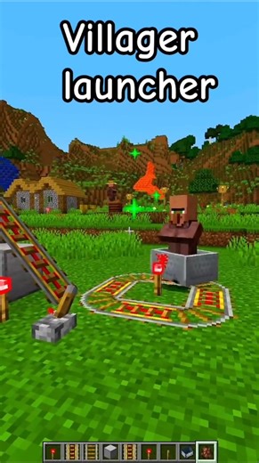 Minecraft villager launcher 🤯 #minecraft #shorts #manishplayz @ProBoiz95 @SenpaiSpider
