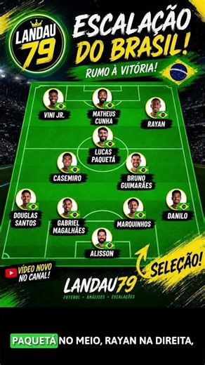 Provável escalação do Brasil #futebol #copa2026 #copadomundo #selecaobrasileira