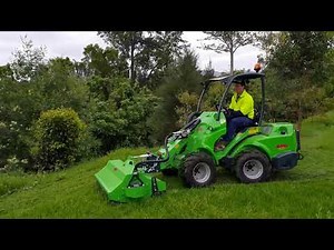 Avant 1200mm Flail Mower demonstration on an Avant 635 Mini Loader