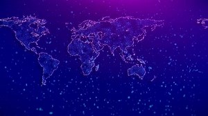 Metaverse Next Generation Technology World Map Hologram Global Networking Connection Science