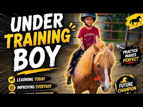 Learning Horse Riding Step By Step ✨ | Small Boy Big Horse Dream 🐎🔥 #badahorse1 #horse