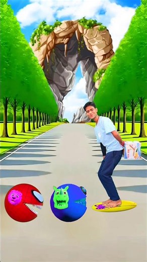 😱 Jump on Color Monster Pac-Man vs Big Monster Pac-Man! 🔥 Epic 🚀👾 #shorts #viral #vfx #youtubeshorts