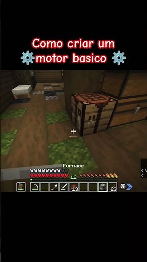 ⚙️ COMO CRAFTAR UM MOTOR BÁSICO NO MINECRAFT! (Simples, mas PODEROSO!) #minecraft