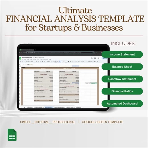 Ultimate Financial Analysis Template for Startups and Businesses: Financial Statement Analysis, Financial Ratios, Balance Sheet. - Etsy