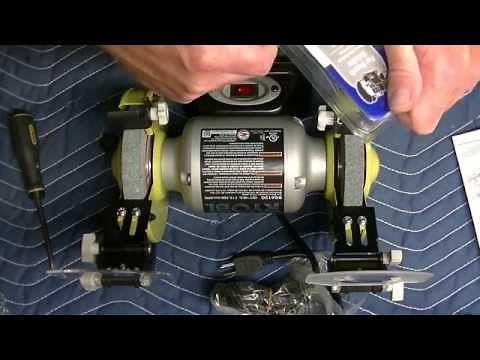 Ryobi 6 Inch Bench Grinder Unboxing w/ Assembly