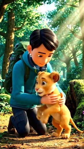 🦁 The Cute Lion Cub Adventure | Heartwarming Animated Story ✨ #shortvideo
