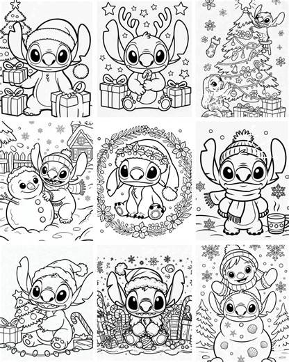 Christmas Stitch Coloring Pages | Kawaii Xmas Activity, 10 Pages (digital Download) - Etsy Canada