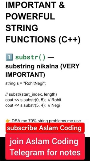 15 String Functions in C++ #interview #placementpreparation #shorts