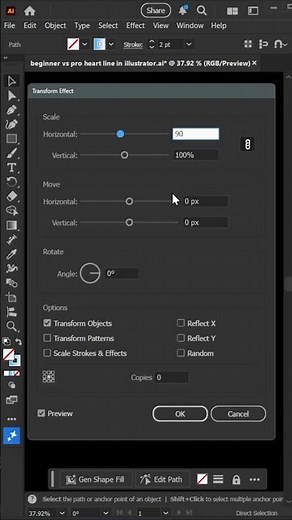 Beginner vs Pro Heart Line Effect in Illustrator CC | Easy to Advanced Tutorial