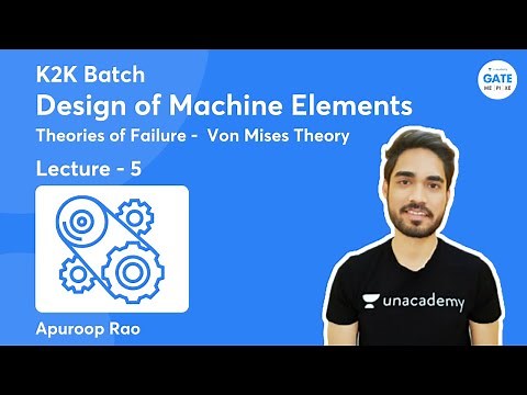 Design of Machine Elements | L:5 | Theories of Failure - Von Mises Theory | Apuroop Rao | GATE 2022