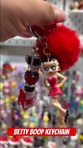 Betty Boop beadable keychain with custom charms. UbiCharms.com #bettyboop #keychains #beadable