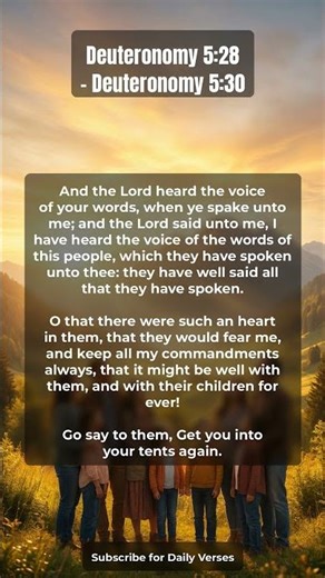 📖 Today's Verses: Deuteronomy 5:28 – Deuteronomy 5:30