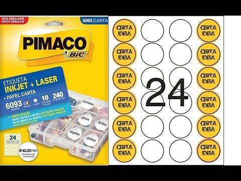 Print PIMACO 6093 label in CorelDraw, Letter size, 10 sheets.