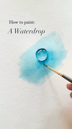 Sarah Cray on Instagram: "A little step-by-step on how to paint a waterdrop💧#watercolorreels #watercolor #sarahcray #howtoreels"