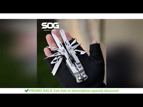 SOG PowerPint 18-in-1 Tactical Multi-Tool with Folding Pliers & Knife - Compact EDC Gear for Outdoor