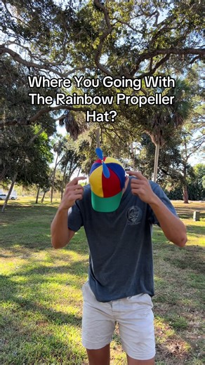 Rainbow Propeller Hat
