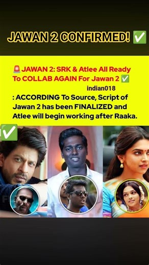 Jawan 2 Script FINALIZED! ✅ Big Update on SRK & Atlee’s Next! 👑