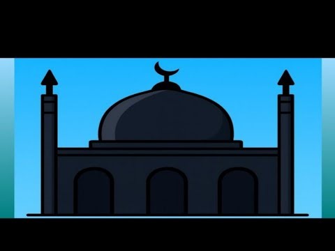 Beautiful Masjid Sketch | Simple Line Art Tutorial😃😅