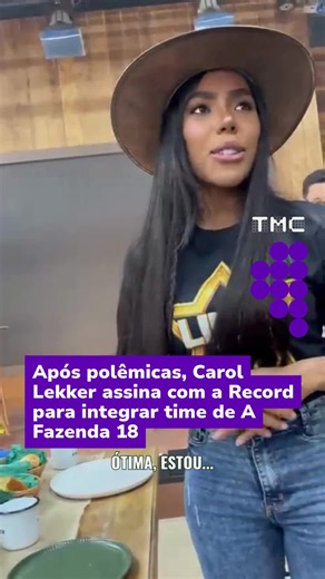 CAROL LEKKER ASSINA CONTRATO COM A RECORD APÓS POLÊMICA SOBRE CACHÊ 📺 A influenciadora Carol Lekker assinou contrato com a Record nesta quarta-feira (10/09), dois dias após seu nome ser envolvido em debates sobre valores de cachê e exigências financeiras. Ela vai integrar a equipe do Link Podcast, atração voltada à cobertura dos realities da emissora. Emocionada, Carol celebrou o novo momento: “Tô me sentindo acolhida, porque eu apanhei bastante, né? Mas é isso, fico feliz, chorei muito”. Carol