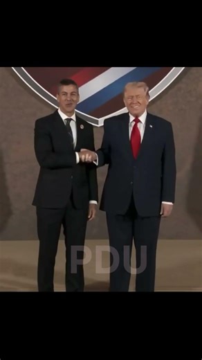 Trump tries his tug-of-war handshake with the president of Paraguay, but can't pull it off.#trending