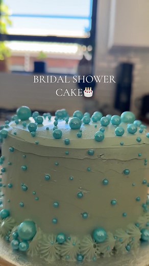 Baking a Cute Bridal Shower Cake with Blue Theme
