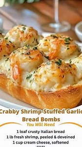 Get ready to dive into pure deliciousness! 🤩 These Creamy Crab & Shrimp Bread Bombs are packed with flavor, cheesy goodness, and baked right into a crispy sourdough loaf. Perfect for sharing (or not 😉)! Who's making this tonight? #seafood #breadbowl #appetizer #comfortfood #partyfood Full recipe 👇💬 | All Grandma’s recipes
