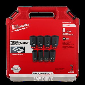 (8PC) SHOCKWAVE Impact Duty™ 3/4" Drive 6 Point Socket Set | Milwaukee Tool