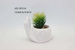 [Hot Item] Custom Size Logo Desktop Cute Animal Shape Ceramic Planter