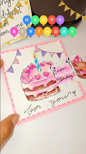 Birthday Card 💗🎂#birthday #craft #crafts
